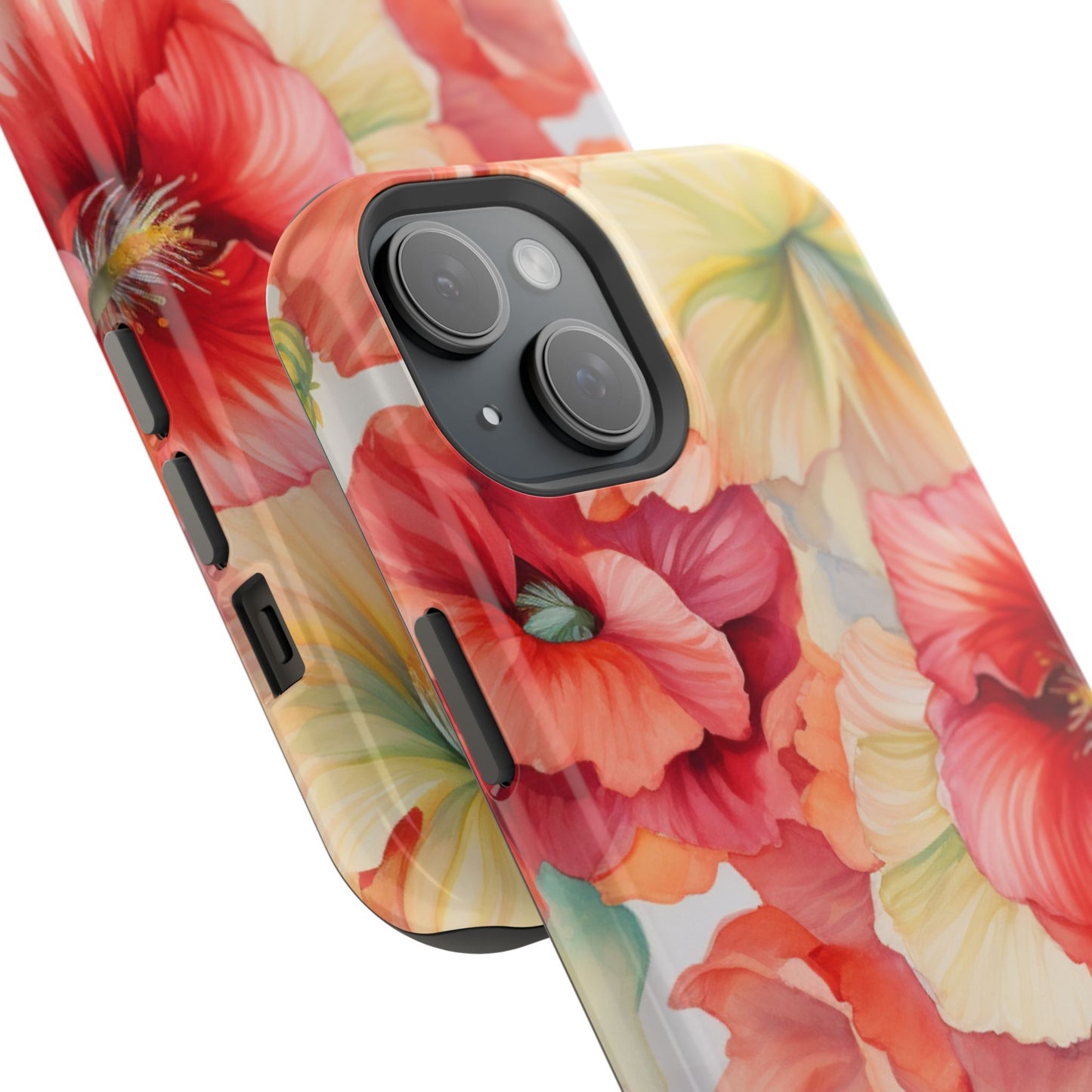 Gumamela Blush Pink Watercolor Floral – MagSafe Compatible iPhone Case