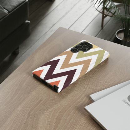 Earthy Chevron Samsung Galaxy Case – Boho-Inspired Design with Dual-Layer Protection