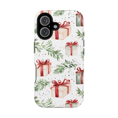 Watercolor Holiday Gifts & Greenery - MagSafe iPhone Series Case