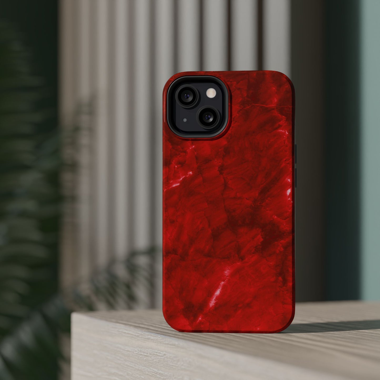 Bold Red Marble MagSafe iPhone Case – Luxe Design Meets Magnetic Precision