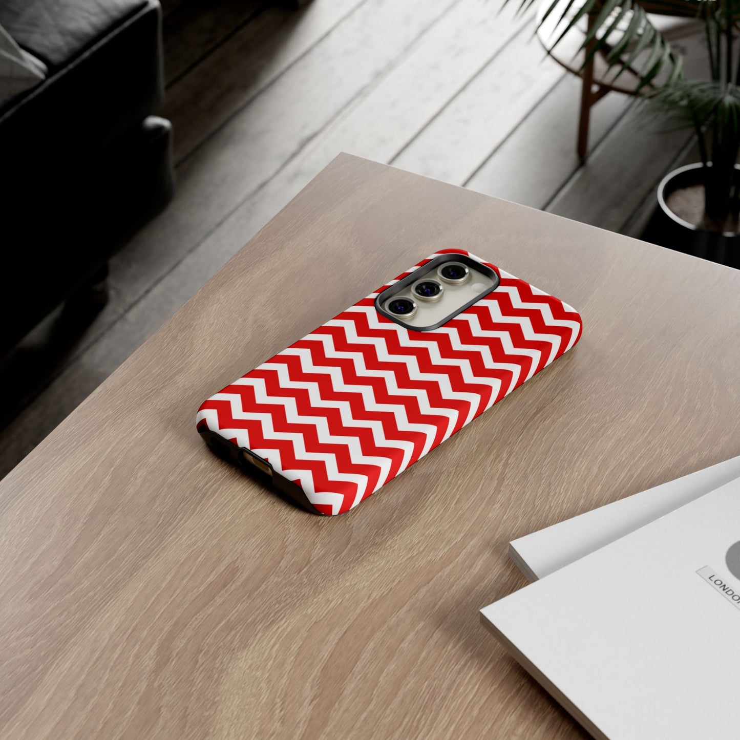 Bold Red & White Chevron – Modern Geometric Samsung Galaxy Case