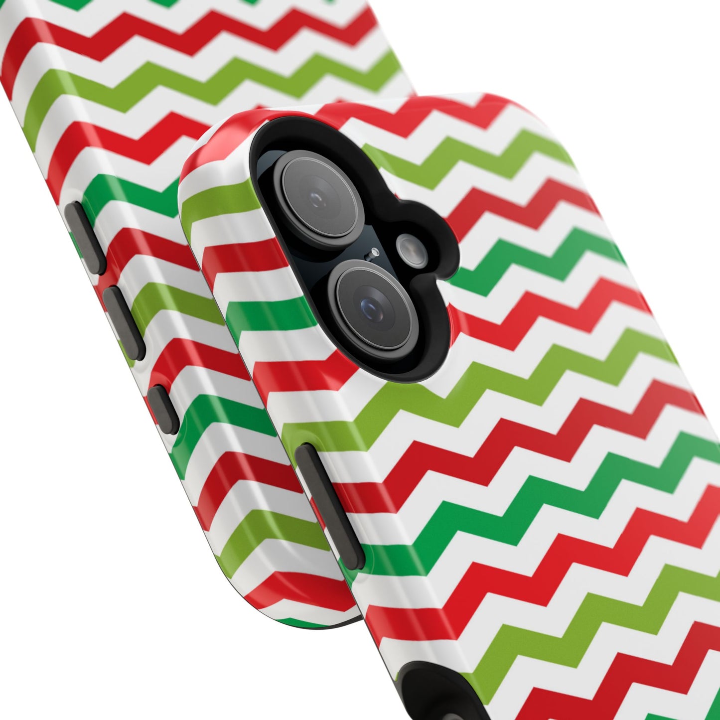 Vibrant Fiesta Chevron – Yellow Green, Green & Red Geometric MagSafe Case