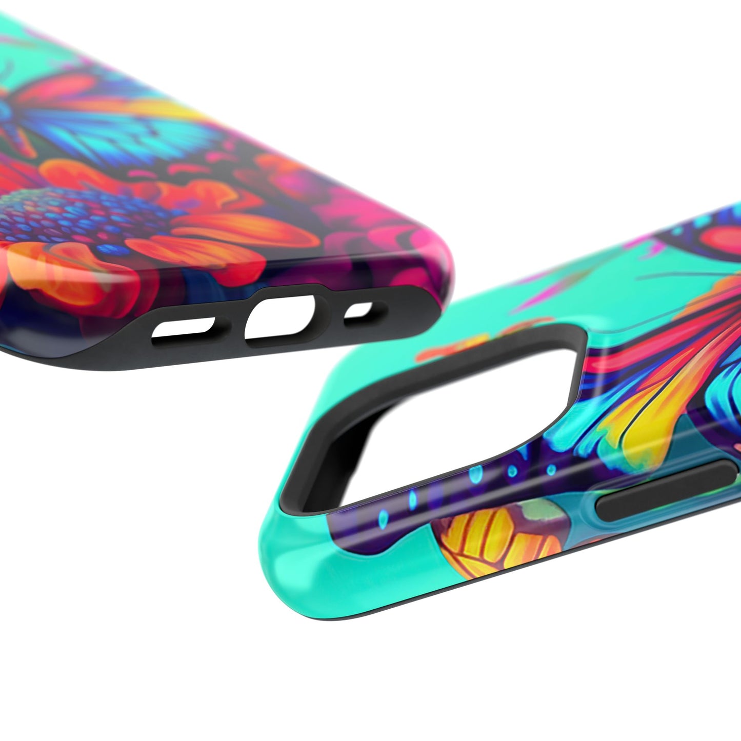 Vivid Butterfly & Floral Burst - MagSafe iPhone Case