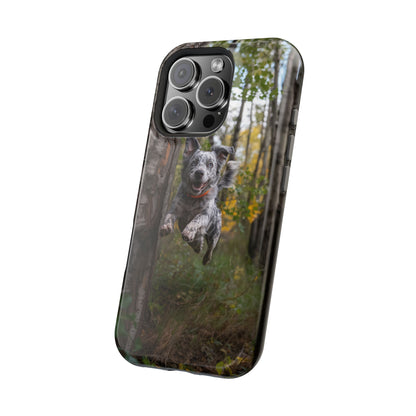 Happy Forest Dog MagSafe iPhone Case – Nature-Inspired Protective Cover