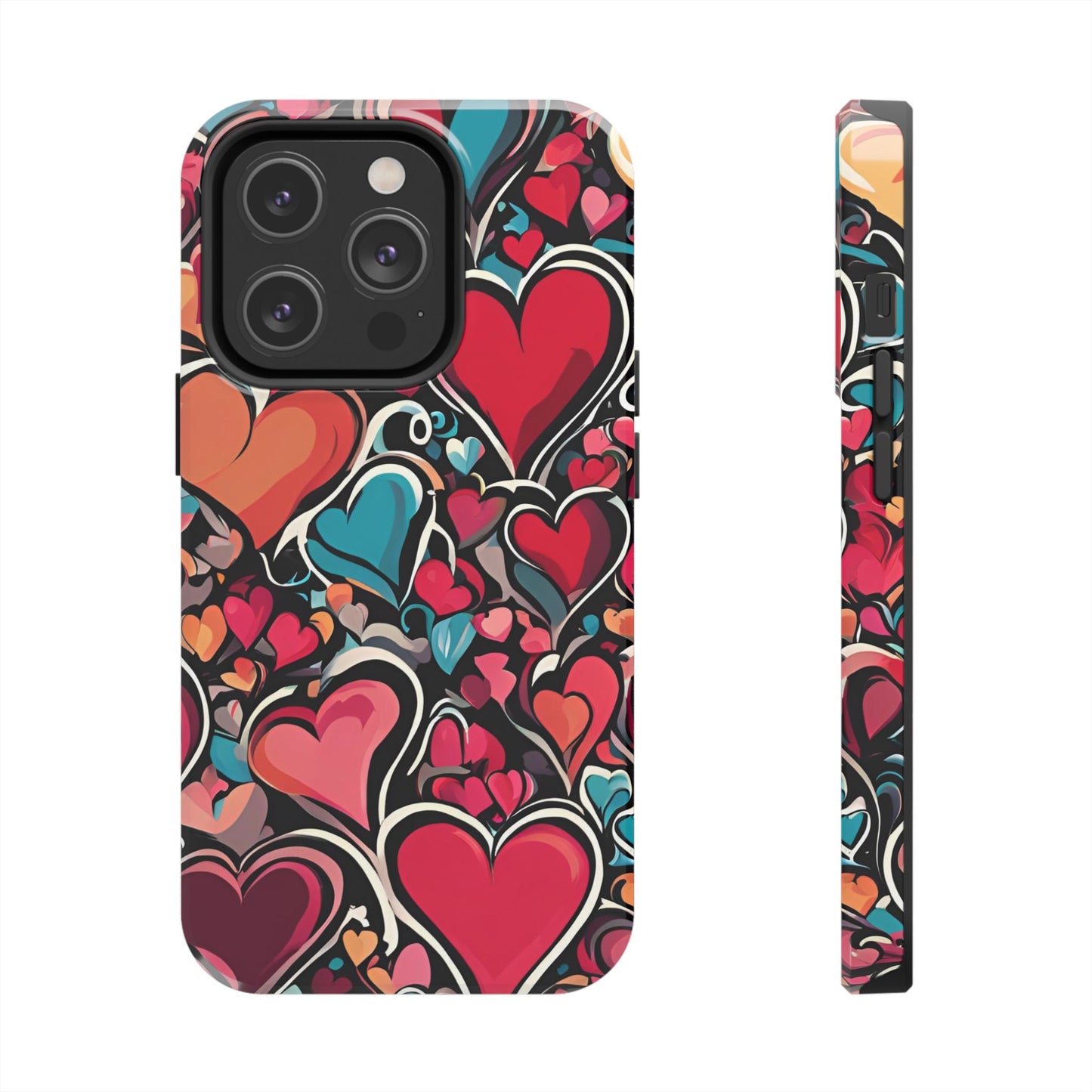 Vibrant Multicolor Heart Art – iPhone Case