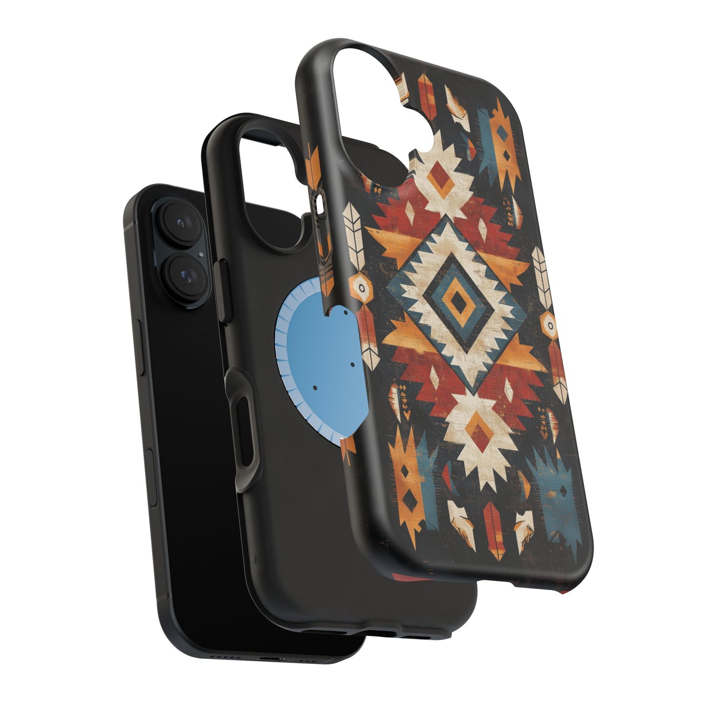 Southwestern Arrow & Diamond Tough MagSafe iPhone Case – Bold Tribal Design, Dual-Layer Protection