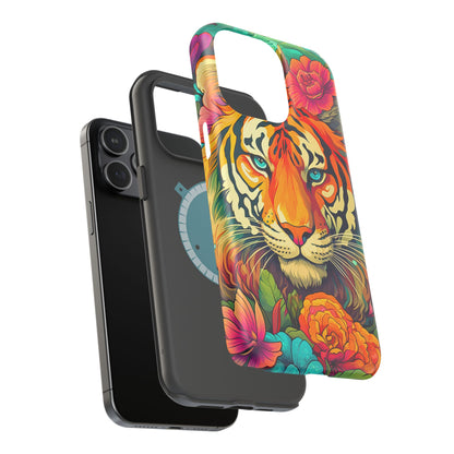 Fierce Rainbow Tiger Art - MagSafe iPhone Case