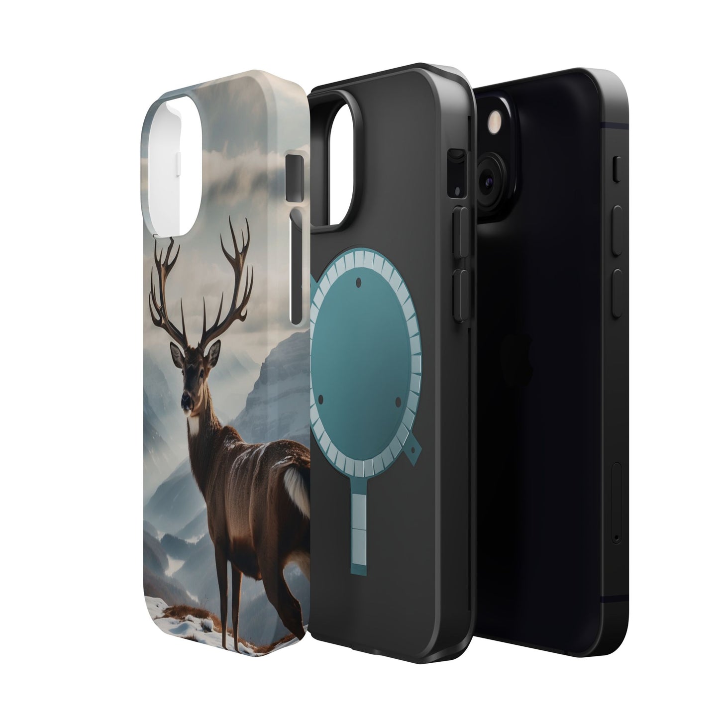 Alpine Majesty: Stag in Snow – MagSafe iPhone Case