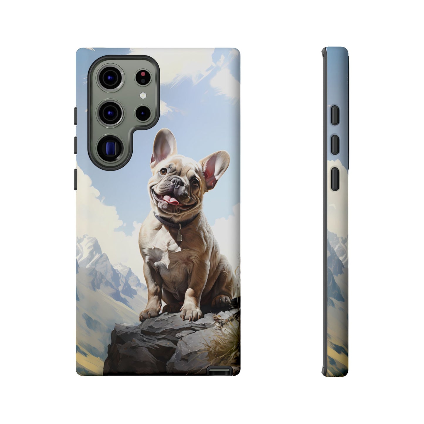 Frenchie iPhone Samsung Galaxy Phone Case! French Bull Dog Standing Proudly. Extremely Tough & Durable With Dual Layer Protection.