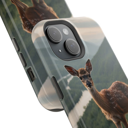 Majestic Fawn Overlooking Mountain Vista MagSafe iPhone Case