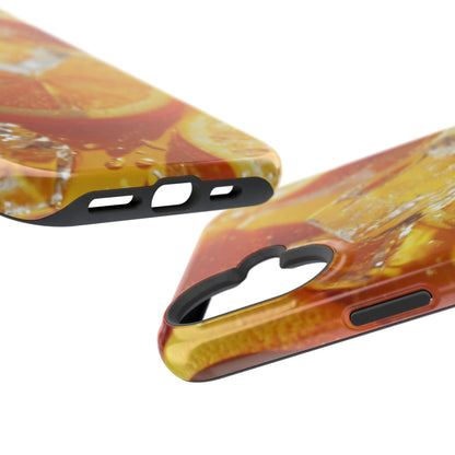 Citrus Orange Splash MagSafe iPhone Case – Dual-Layer Tough Protection, Vibrant Summer Design