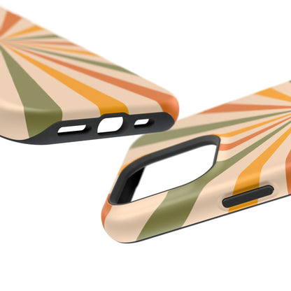 Retro Sunburst MagSafe iPhone Case – Bold Geometric Design, Durable Shockproof Protection