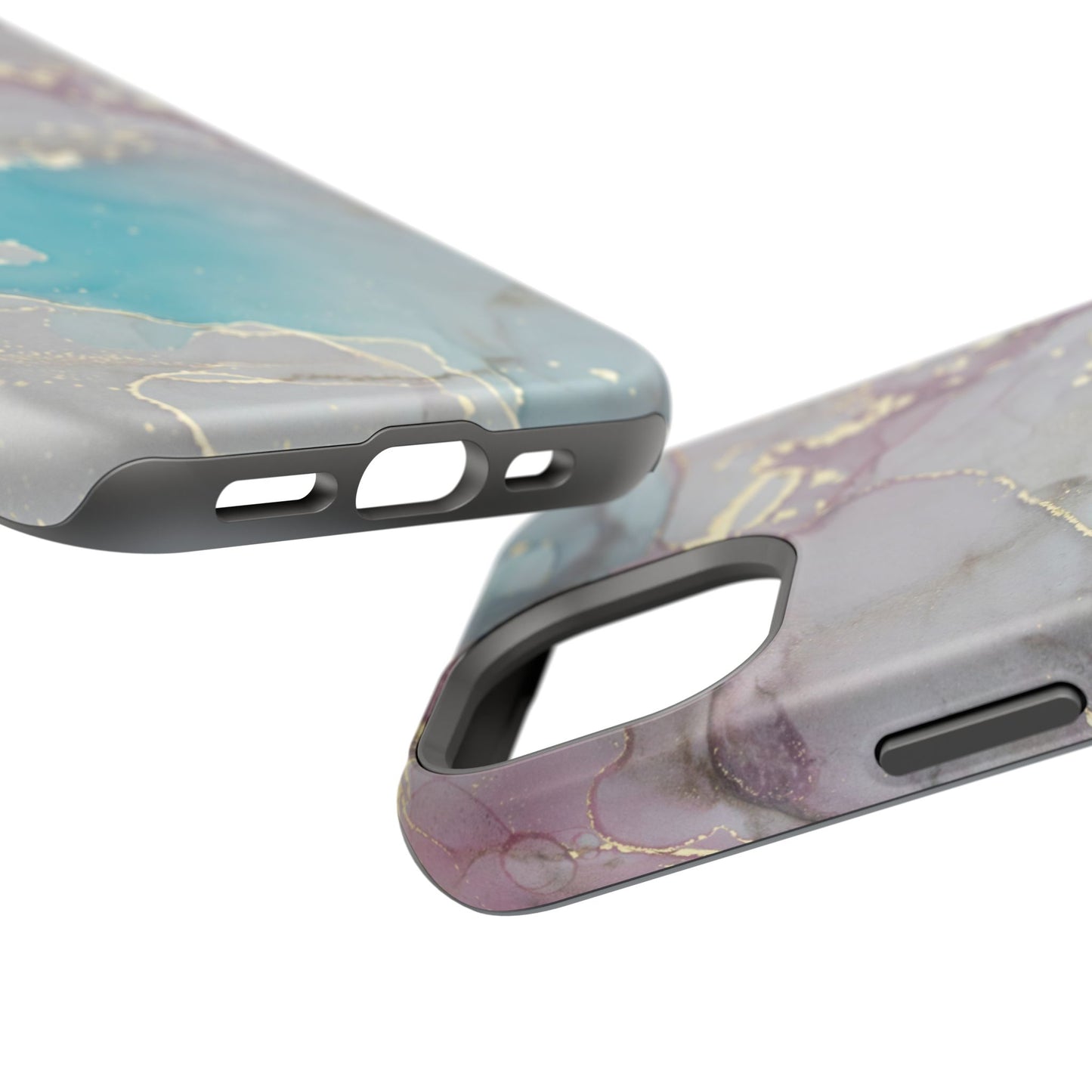 Sky Blue & Purple Marble Wave – MagSafe Case with Dreamy Marble Design