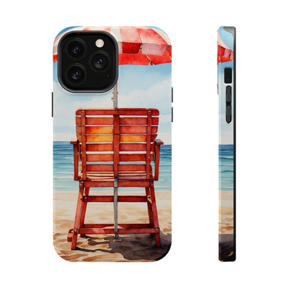 Beachfront Sunset Lounge MagSafe iPhone Case – Rearview Edition