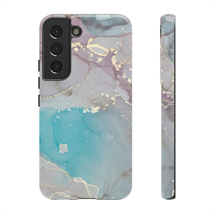 Sky Blue & Purple Marble Wave – Samsung Galaxy Case with Elegant Swirl Design