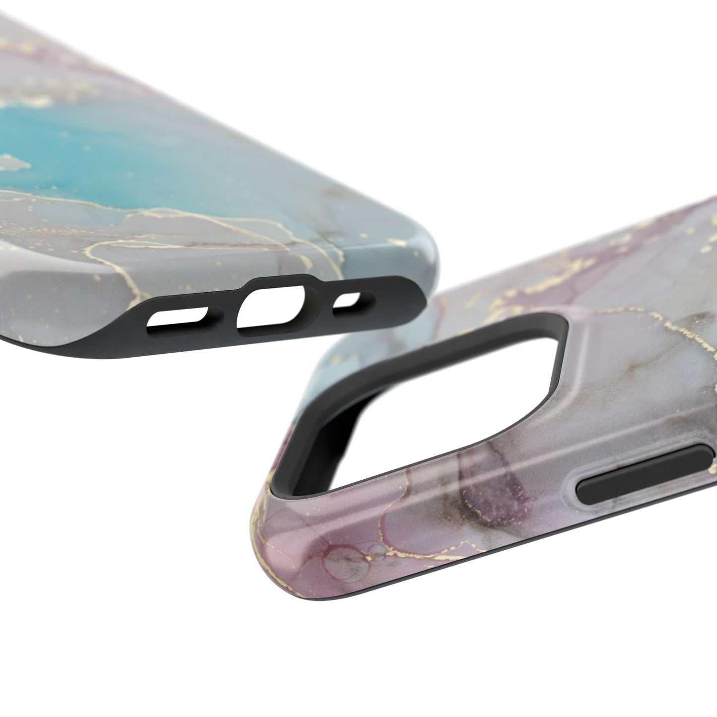 Sky Blue & Purple Marble Wave – MagSafe Case with Dreamy Marble Design