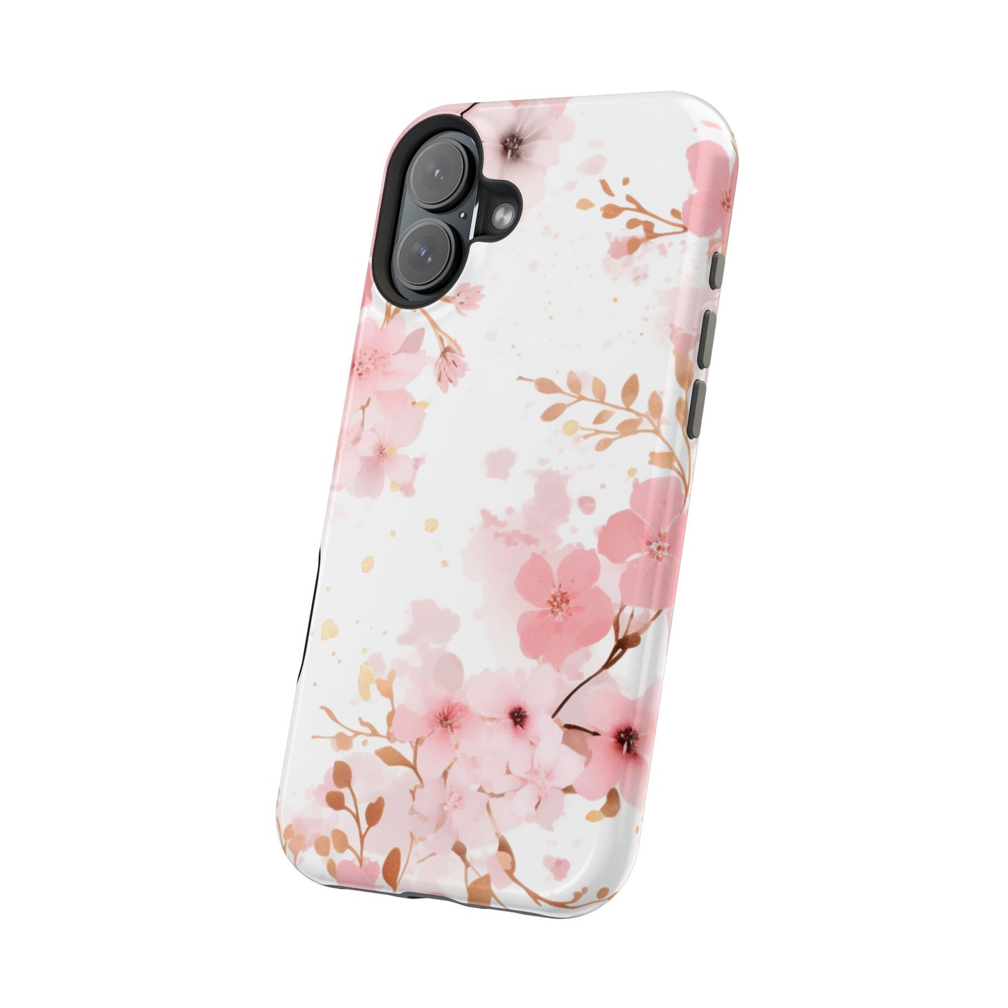 Soft Pink Cherry Blossom MagSafe Case – Floral Elegance with Wireless Charging