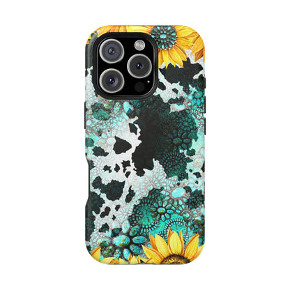 Boho Turquoise Sunflower Lace - MagSafe iPhone Series Case