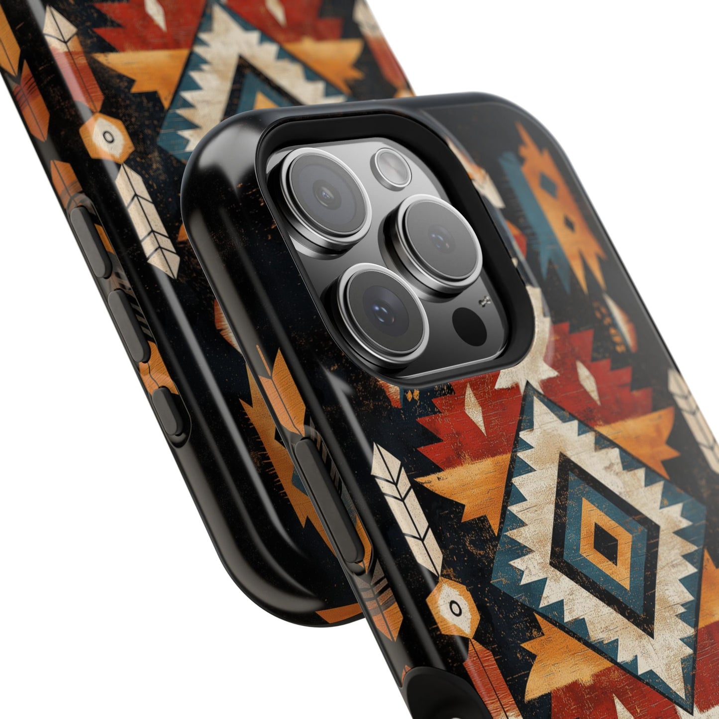 Southwestern Arrow & Diamond Tough MagSafe iPhone Case – Bold Tribal Design, Dual-Layer Protection