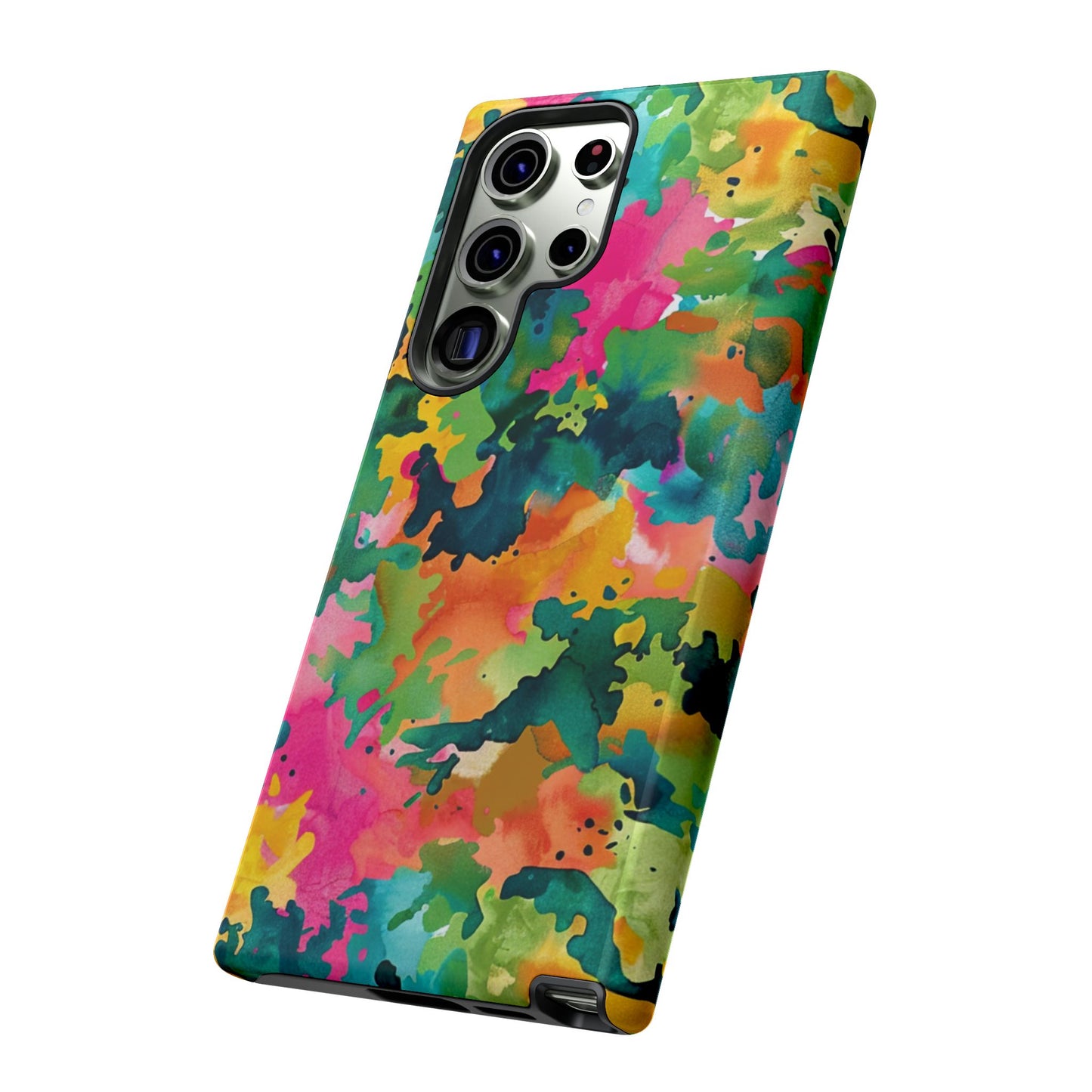 Vibrant Watercolor Splash Samsung Galaxy Case – Multicolor Abstract Artistic Design