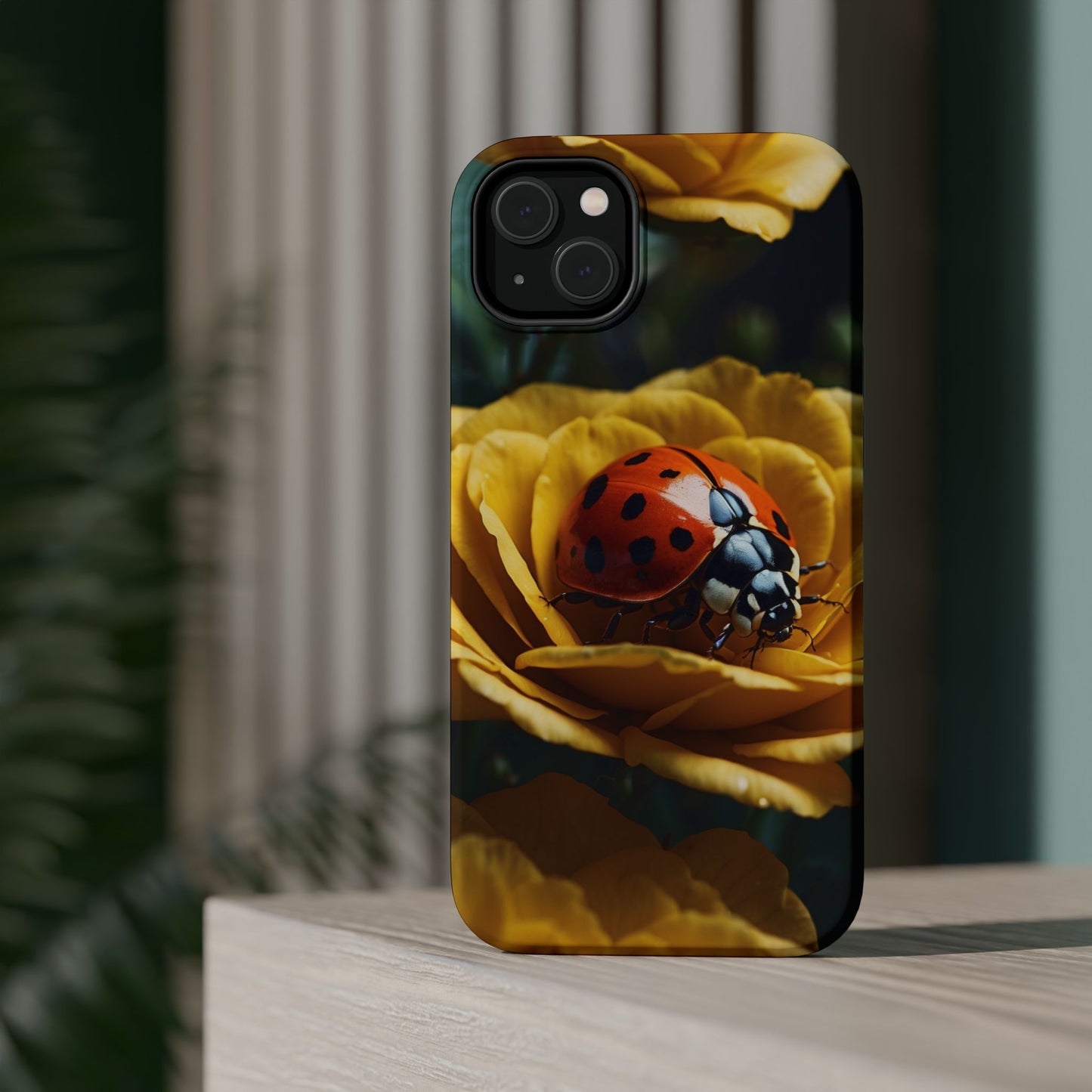 MagSafe iPhone Case: Ladybug on Yellow Petals