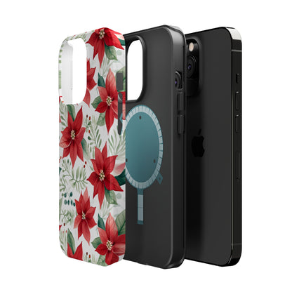 Festive Poinsettia Holiday Pattern – MagSafe iPhone Series Case