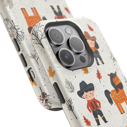 Cowboy Adventures Tough MagSafe iPhone Case – Cute Western Theme, Dual-Layer Protection