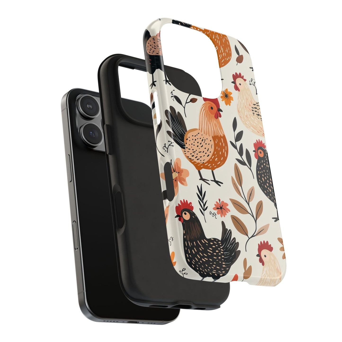 iPhone Case: Cluckin' Vintage – Chickens & Leaves