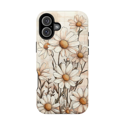 Pastel Daisy MagSafe iPhone Case - Elegant Floral Protective Cover