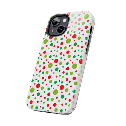 Red & Green Christmas Polka Dots – iPhone Case