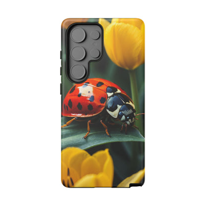 Samsung Galaxy Case: Vibrant Ladybug Amidst a Lush Yellow Flower Garden