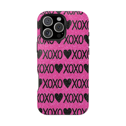 XOXO Glitter Hearts MagSafe Case