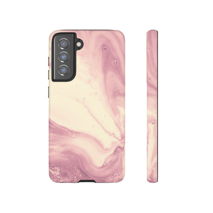 Blush Marble Glow – Samsung Galaxy Case with Rose Gold Swirl Design