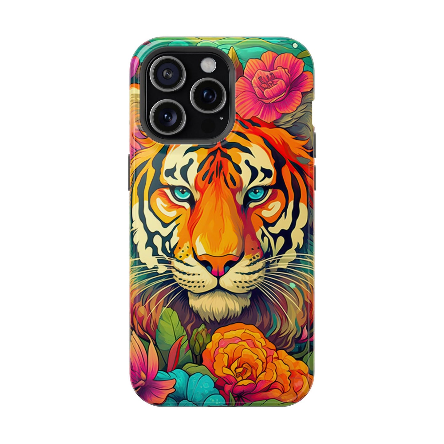 Fierce Rainbow Tiger Art - MagSafe iPhone Case