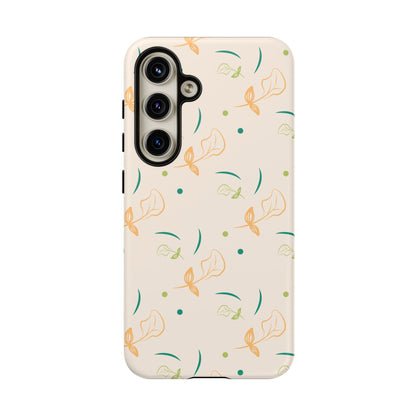 Soft Pastel Abstract Floral Tough Samsung Galaxy Case – Playful Minimalist Design with Dual-Layer Protection