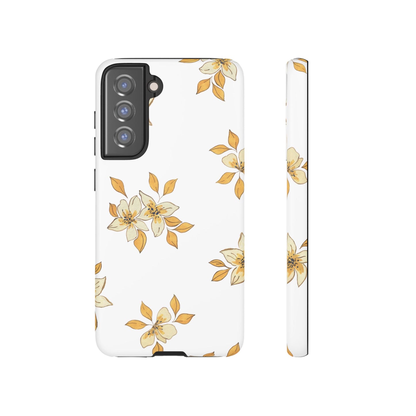 Delicate Yellow Blossom Samsung Galaxy Case – Minimalist Floral Design with Matte Finish