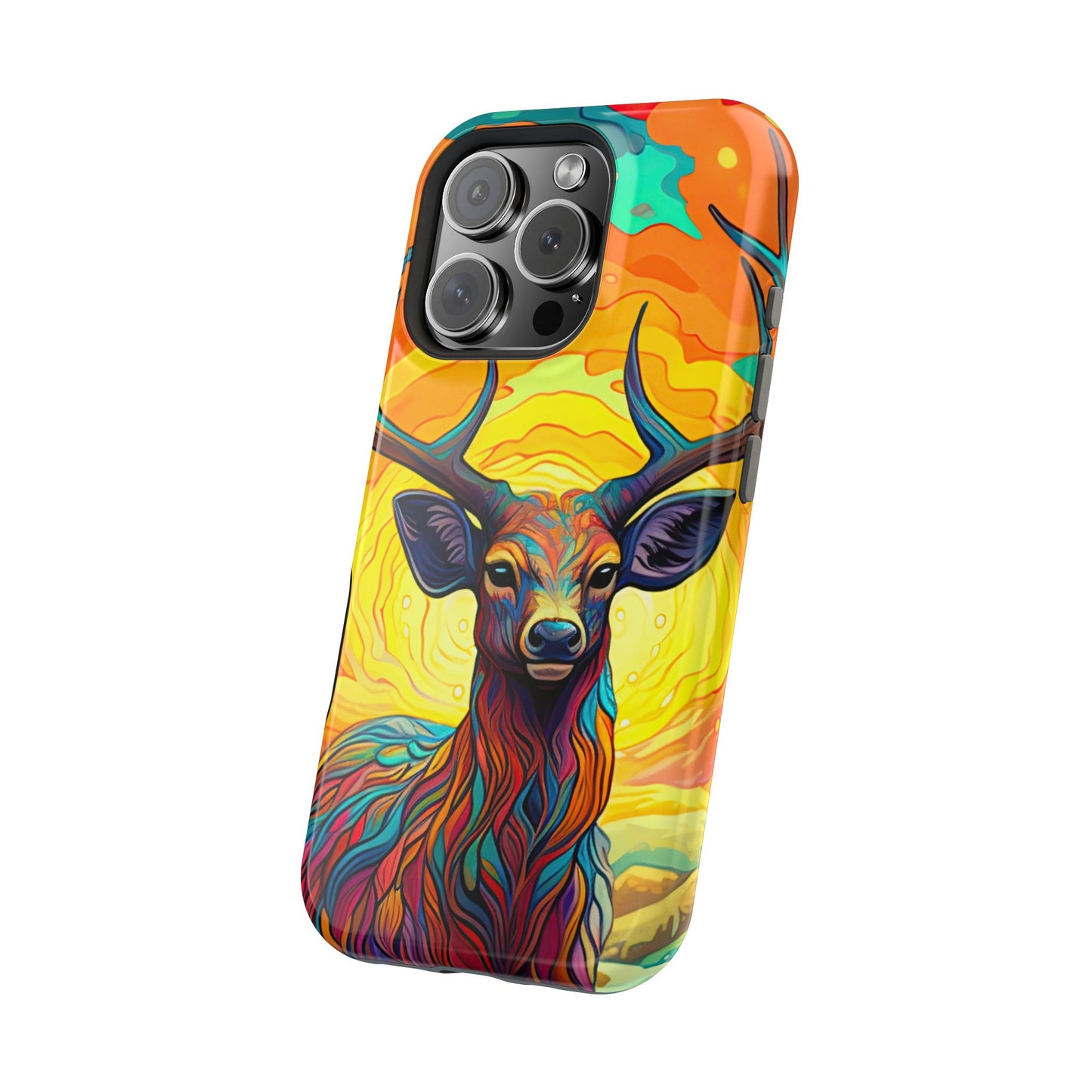 Vibrant Stag in Bloom – MagSafe iPhone Case