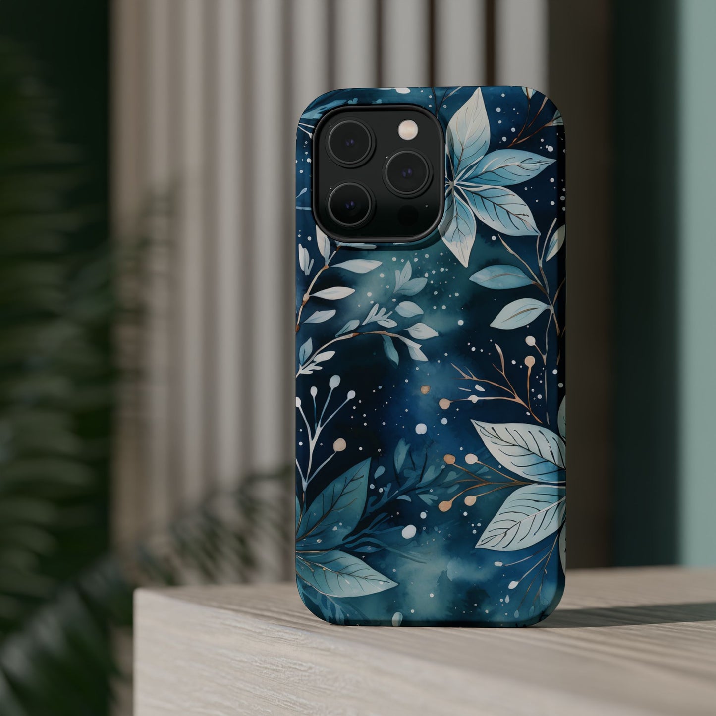 Midnight Frost Botanical – MagSafe iPhone Case