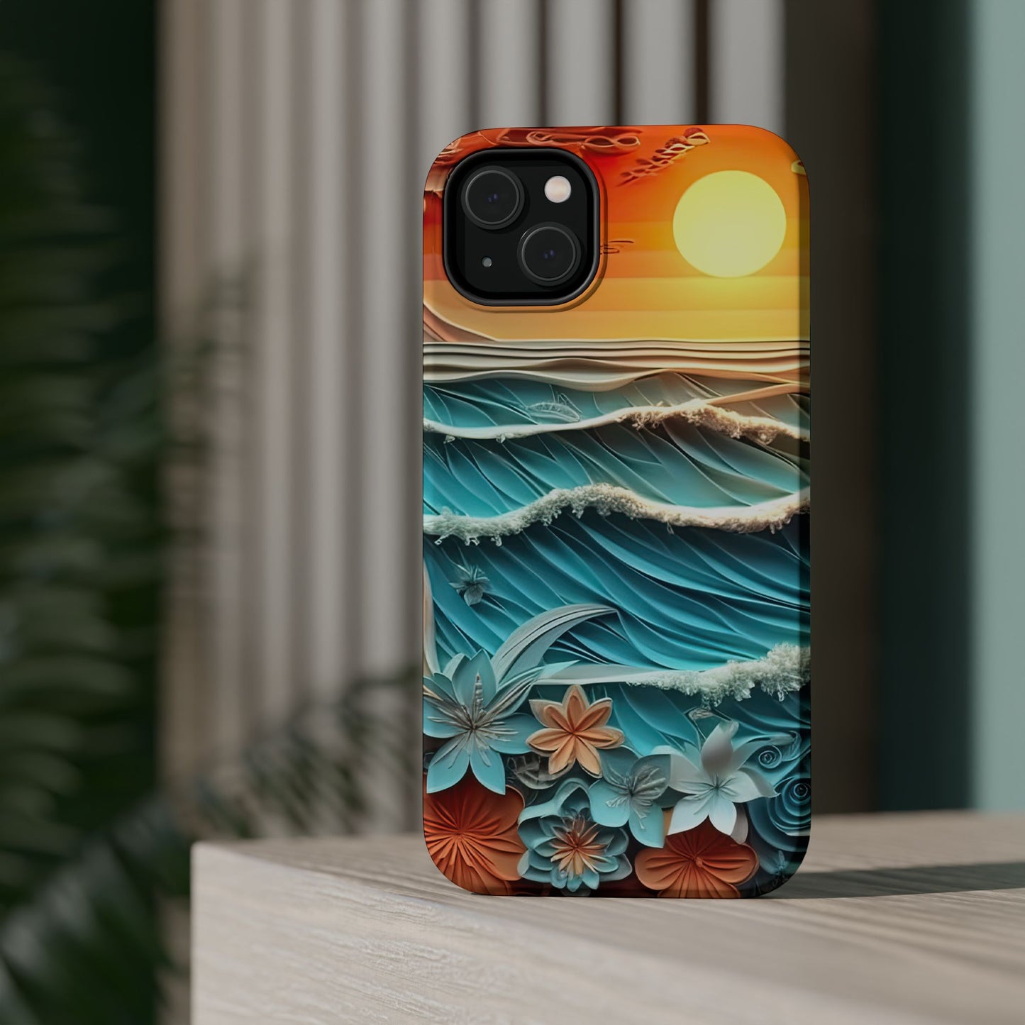 Tropical Sunset Paper Art Ocean – iPhone Series Case