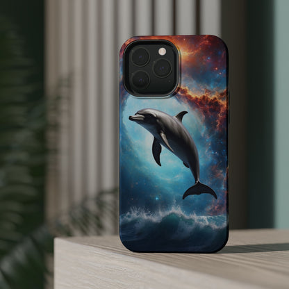 Cosmic Dolphin Space Vibes - MagSafe-Compatible Case