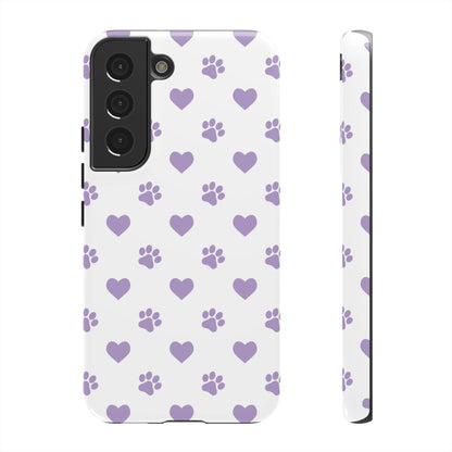 Paw Prints & Hearts – Samsung Galaxy Case, Cute and Durable Design