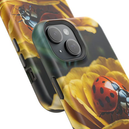 MagSafe iPhone Case: Ladybug on Yellow Petals