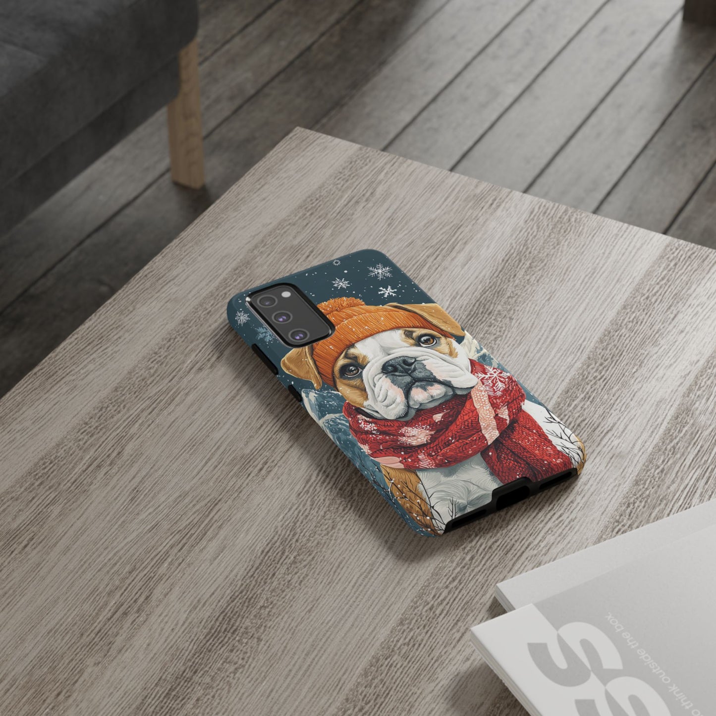 Cozy French Bulldog Samsung Galaxy Case – Rustic Fireplace Protective Cover