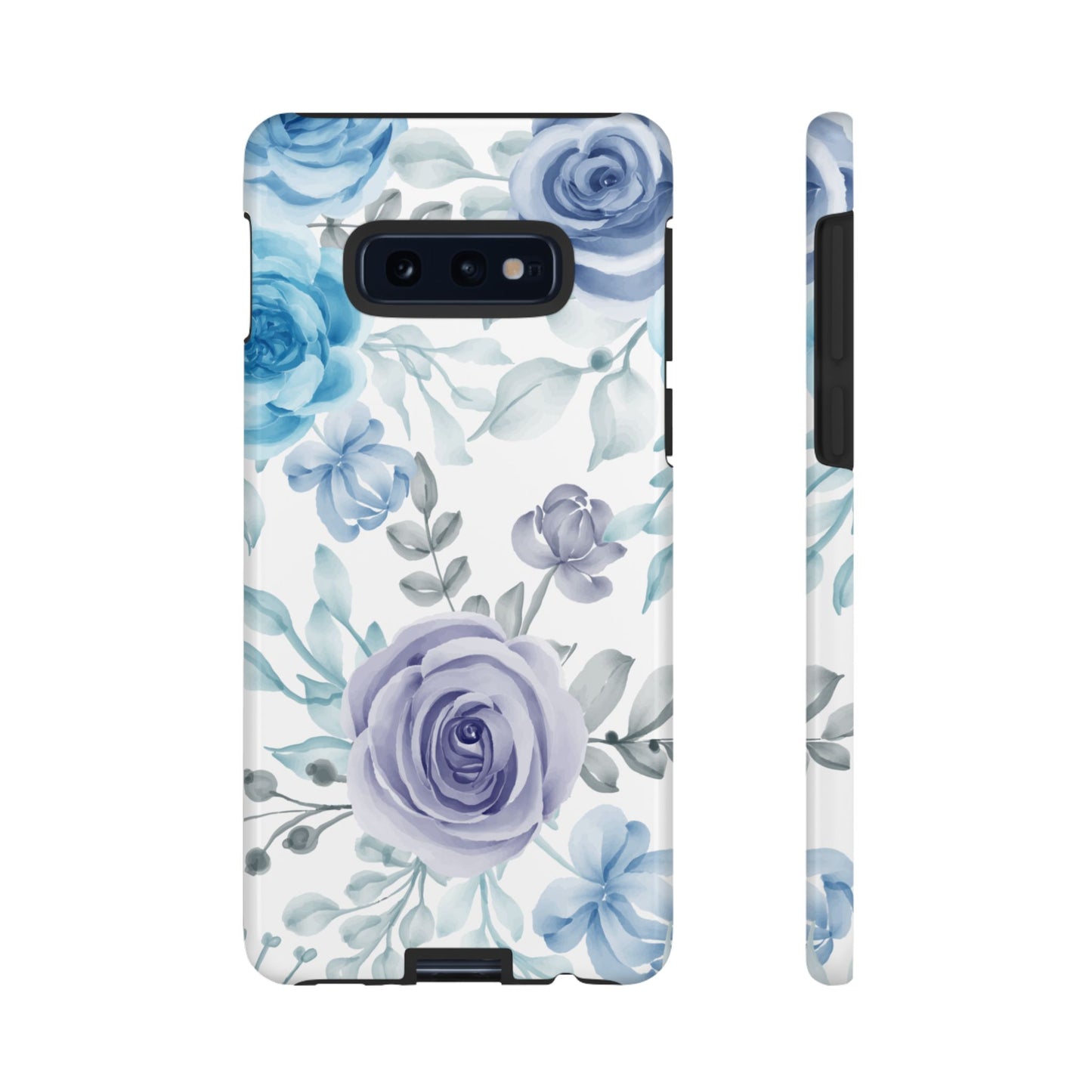 Elegant Blue & Violet Roses Samsung Galaxy Case – Artistic Floral Design for Stylish Protection