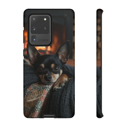 Cozy Chihuahua Fireplace Samsung Galaxy Case – Warm and Protective Design