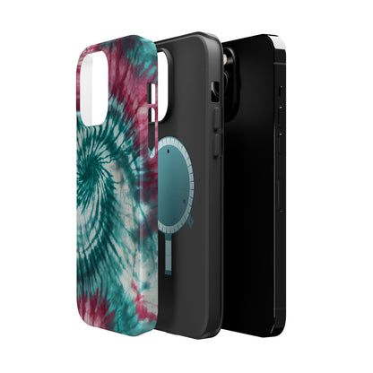 Teal and Pink Tie-Dye MagSafe Case – Stylish and Functional