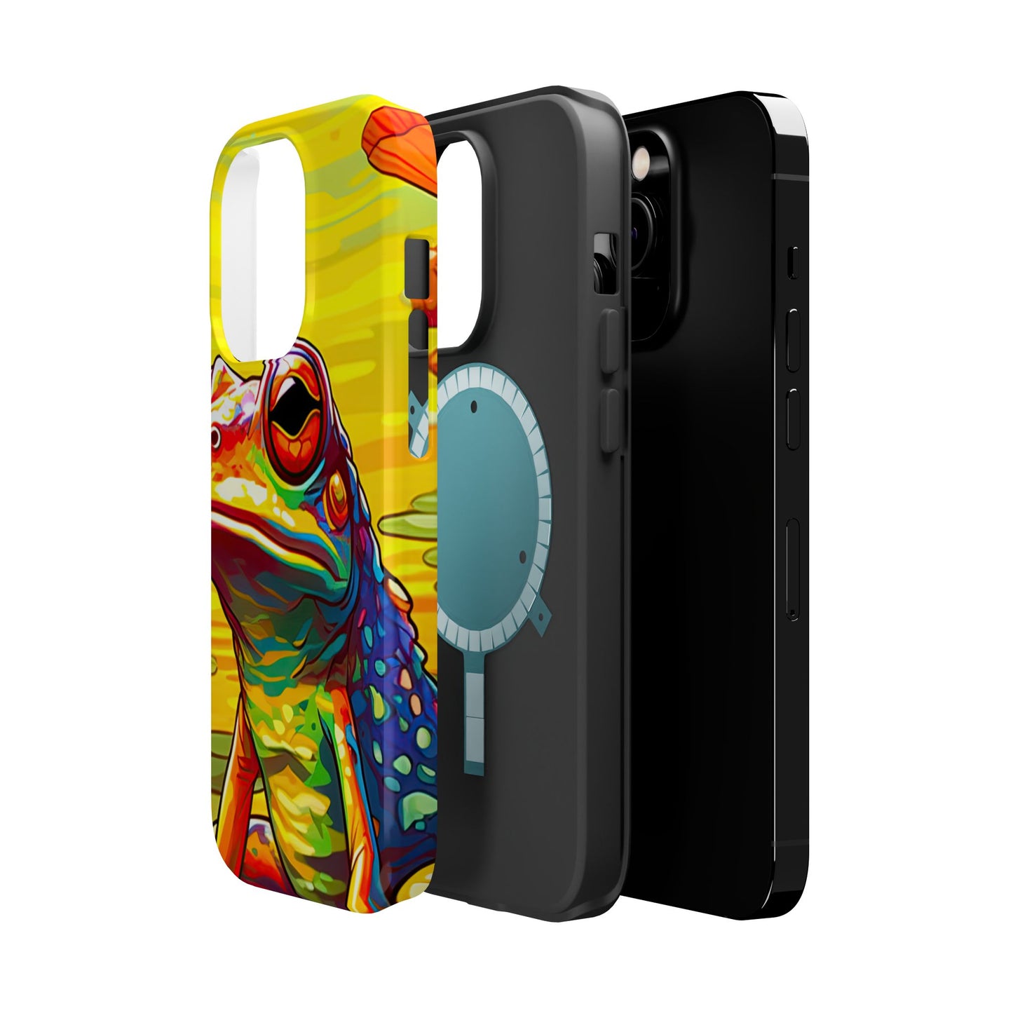 Vibrant Rainbow Frog Design – MagSafe iPhone Case