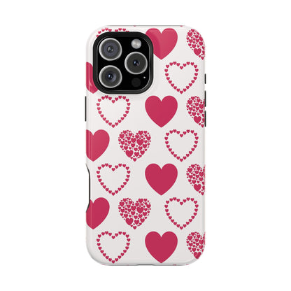 Clustered Pink Hearts MagSafe iPhone Case