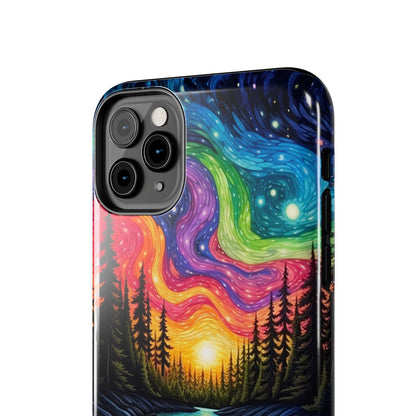 Celestial Nightscape iPhone Case – Vibrant River and Starry Sky Design