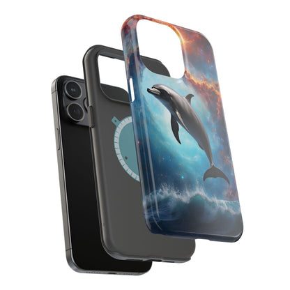 Cosmic Dolphin Space Vibes - MagSafe-Compatible Case